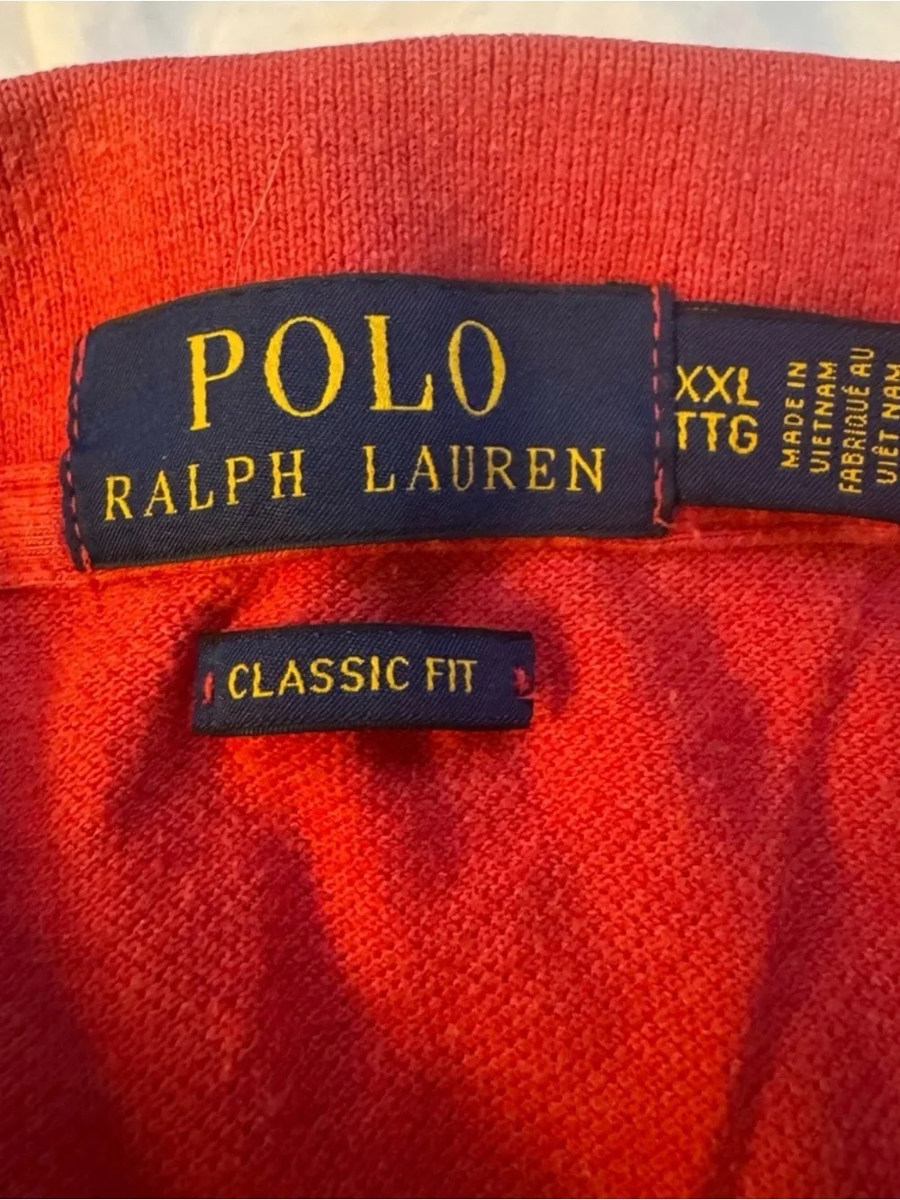 Y2K Polo Ralph Lauren Men’s XXL Red Classic Fit Cotton Pique’ Polo